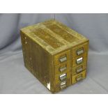 VINTAGE OAK EIGHT DRAWER CARD INDEX CABINET, 41cms H, 37cms W, 51cms D