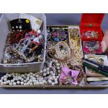 VINTAGE & LATER COSTUME JEWELLERY, fountain pens, pocket knives and other items of interest