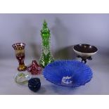 VICTORIAN & LATER DECORATIVE GLASSWARE, 7 items