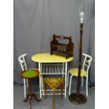 SMALL FURNITURE PARCEL to include a light wood and metal kitchen table and two chairs, Italian