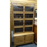 MINTY LTD (OXFORD) ART DECO OAK SECTIONAL BOOKCASE, 89cms wide