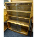 MINTY (OXFORD) SECTIONAL BOOKCASE adjustable shelves, sliding glass doors, 89cms wide x 29cms x