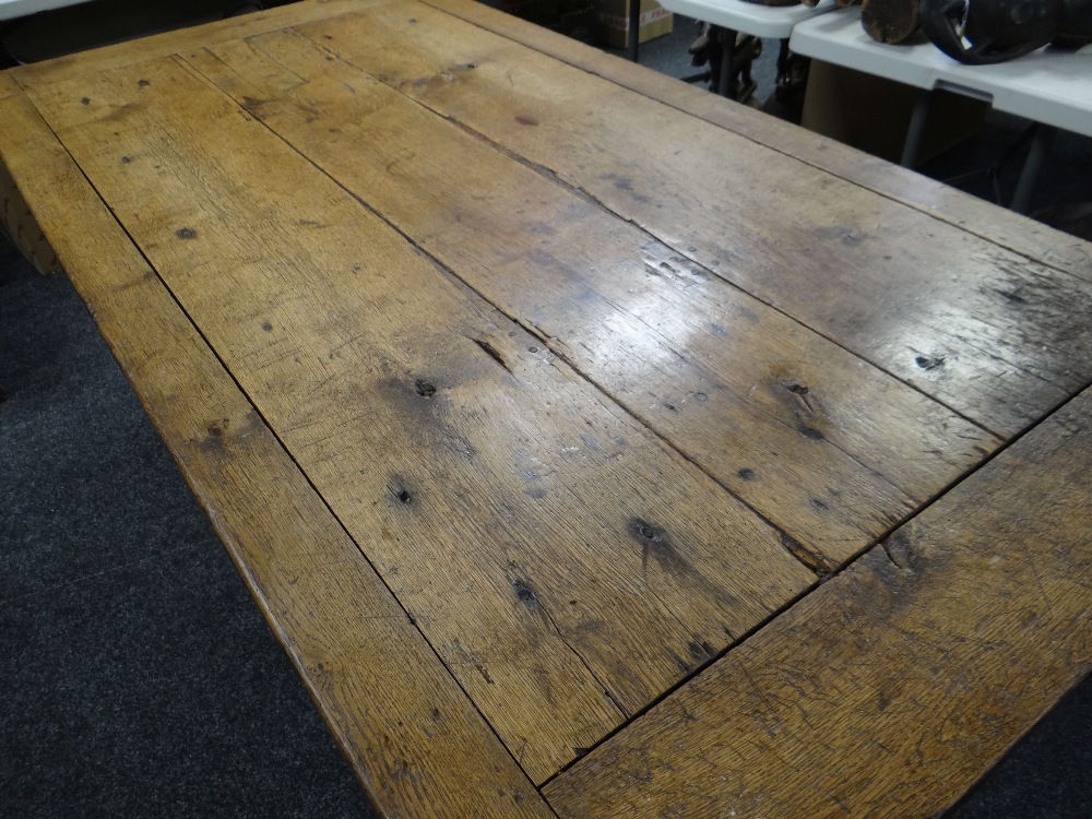 18TH CENTURY OAK REFECTORY TABLE, believed French, provincial, 186 x 99cms Provenance: purchased - Image 2 of 3