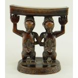 LUBA-HEMBA DOUBLE FIGURAL HEADREST, 16cms high