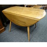 ERCOL PALE ELM DROP FLAP DINING TABLE, 124 x 114cms