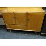 ERCOL PALE ELM SIDEBOARD, fitted cupboards and drawer, 114 x 44 x 82cms