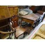 ASSORTED OCCASIONAL FURNITURE including Victorian walnut hall chair, stick stand, oak table, two