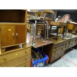 ASSORTED VINTAGE FURNITURE comprising two Herbert E Gibbs oak bedroom chests, Uniflex teak