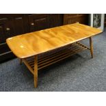 ERCOL PALE ELM COFFEE TABLE, 105 x 46cms