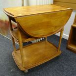 ERCOL PALE ELM DROP FLAP HOSTESS TROLLEY, 73.5cms wide