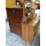 ASSORTED OCCASIONAL FURNITURE including Indian hardwood five-drawer chest, oak dressing chest,