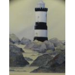 ANTHONY RICHARDS watercolour - titled 'Penmon Lighthouse', 40 x 29.5cms
