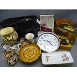 CLOCKS & COLLECTABLES, mixed quantity, including two vintage and two modern kitchen wall clocks,