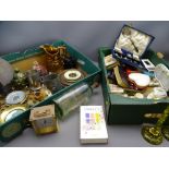 MIXED COLLECTABLES in two boxes to include perfumery, boxed handkerchiefs, mixed dressing table