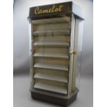 CAMELOT VINTAGE COUNTER TOP DISPLAY UNIT, locking with key, 72.5cms H