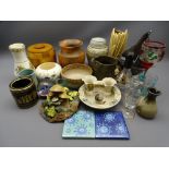 POOLE BALUSTER VASE, Studio pottery items, treen ETC, a mixed assortment