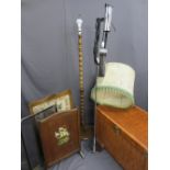 VINTAGE & MODERN FURNITURE, a parcel, including three various firescreens, a wooden standard lamp, a