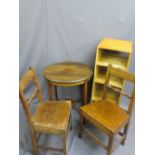 ANTIQUE & LATER FURNITURE PARCEL, four items to include two early oak farmhouse chairs, a mahogany