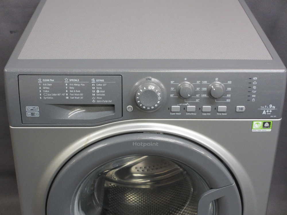 HOTPOINT 9KG WASHING MACHINE, 84.5cms H, 59.5cms W, 60cms D E/T - Image 2 of 2