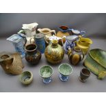 STAFFORDSHIRE & OTHER JUGS, as assortment including a hexagonal with serpent handle ETC