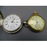 TWO VINTAGE POCKET WATCHES including a Tacy Watch Company gold filled case example, Arabic