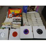 RECORDS - 45rpm, a large quantity with a small selection of vintage LP records by Don McLean, The