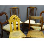 ANTIQUE SIDE CHAIRS, a quantity to include a pair of mahogany balloon backs with drop-in seats, a