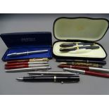 VINTAGE FOUNTAIN PENS by Sheaffer, Parker and others including a boxed Sheaffer Imperial stainless