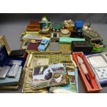 MIXED GROUP OF COLLECTABLES to include vintage lighters, leather wallets, carved and other boxes and