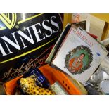 GUINNESS ADVERTISING SIGN, other drinks related collectables, leopard figurines, EPNS cutlery ETC
