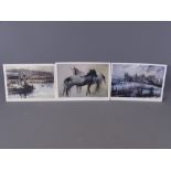 WILLIAM SELWYN three unframed limited editions prints - harbour scene, Caernarfon (96/400), two