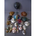 POTTERY & OTHER COMPOSITION WALL MASKS, a quantity