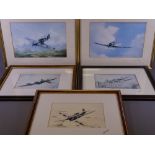 ANTHONY HEDGES aviation prints, a pair - titled and signed in pencil, 19.5 x 29.5cms and STEPHEN