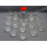 GOOD PARCEL OF CUT GLASS TUMBLERS, approximately fourteen plus others and a retro style cubic