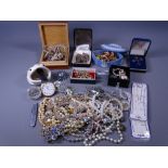 SILVER & OTHER COSTUME JEWELLERY & COLLECTABLES, a good mixed quantity to include hallmarked