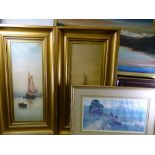 OIL PAINTINGS, watercolours, pictures and prints, a good quantity in two boxes, including GARMAN