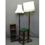 VINTAGE FURNITURE PARCEL - four items to include a small mahogany three shelf bookcase, a high stool