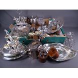 ELECTROPLATE, a good parcel including oval lidded tureen, egg cup set, cream and sugar set on