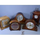 EDWARDIAN, ART DECO & LATER WOODEN CASED MANTEL CLOCKS, a quantity