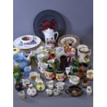 CABINET CHINA JUG COLLECTION by Worcester, Belleek, Thoune, Allerton and others along with Welsh