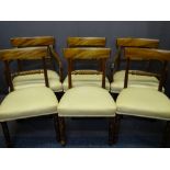 REGENCY MAHOGANY DINING CHAIRS, a set of six (four plus two), curved top rails and turned rope twist
