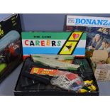 VINTAGE SCALEXTRIC SET, boxed with transformer and two Waddingtons board games, titled 'The Game