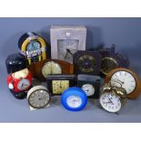 VINTAGE & LATER MANTEL CLOCKS, a collection including Westclox, Smiths, modern slate mounted