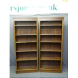 EXCELLENT PAIR OF REPRODUCTION MAHOGANY BOOKCASES with reeded front decoration and fully