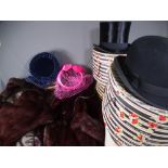 LADY'S FURS & GARMENT BOXES - three oval cardboard hat boxes by 'Wilsons of Manchester and