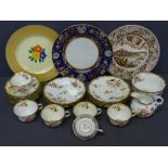 TEAWARE & DISPLAY PLATES - a small parcel of Chapman floral teaware and three pottery display