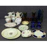 DECORATIVE CHINA & GLASSWARE to include Coalport June Time two-handled dish, a pair of cloud glass