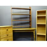 VINTAGE & LATER FURNITURE PARCEL, four items to include a pine five drawer chest on bun feet, a