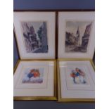 DON DAVEY prints, a pair - New Orleans street scenes, dated 1968, 29.5 x 22cms and a gilt framed