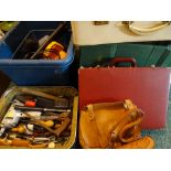 LUGGAGE & TOOLS to include three items of luggage and a parcel of mixed tools including a small